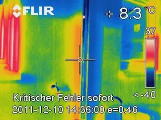 Wärmebild zeigt Schimmelgefahr