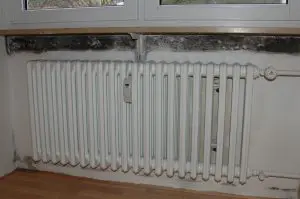 Schimmel über der Heizung