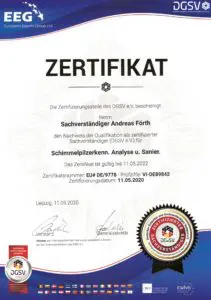 Zertifikat Sachverständiger Andreas Förth EEG
